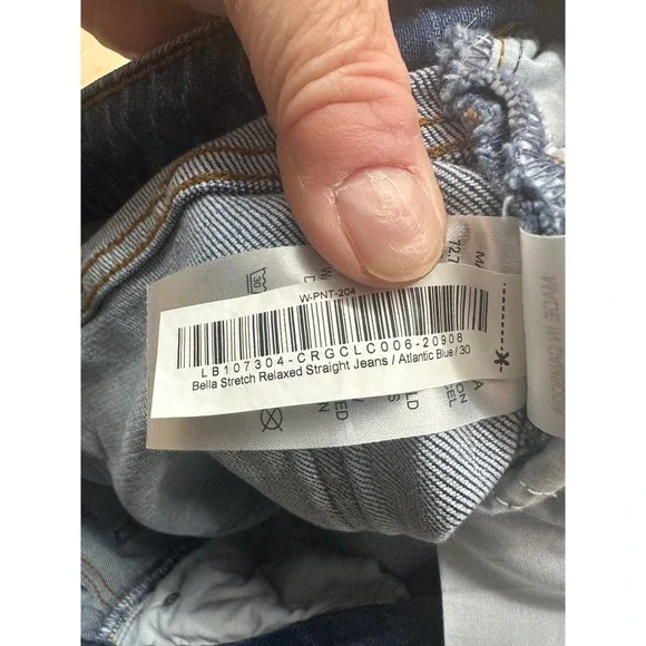 Quince Bella Stretch Relaxed Straight Jeans Atlantic Blue Organic Cotton Size 30 - Picture 4 of 7